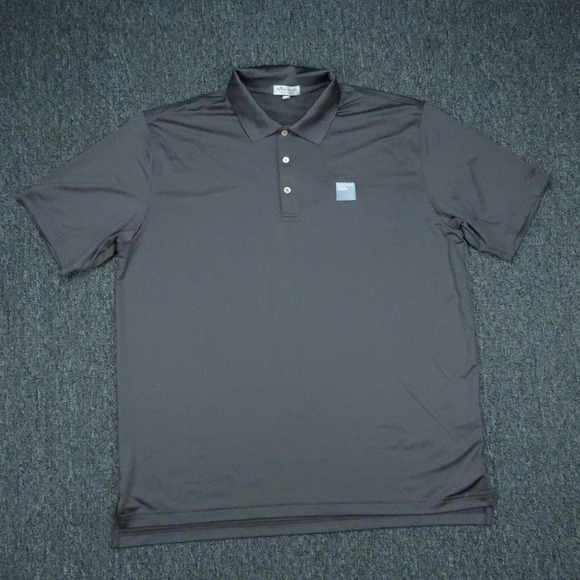 Peter Millar‎ Shirt Mens XL Gray Short Sleeve Summer Comfort Polo Goldman Sachs
